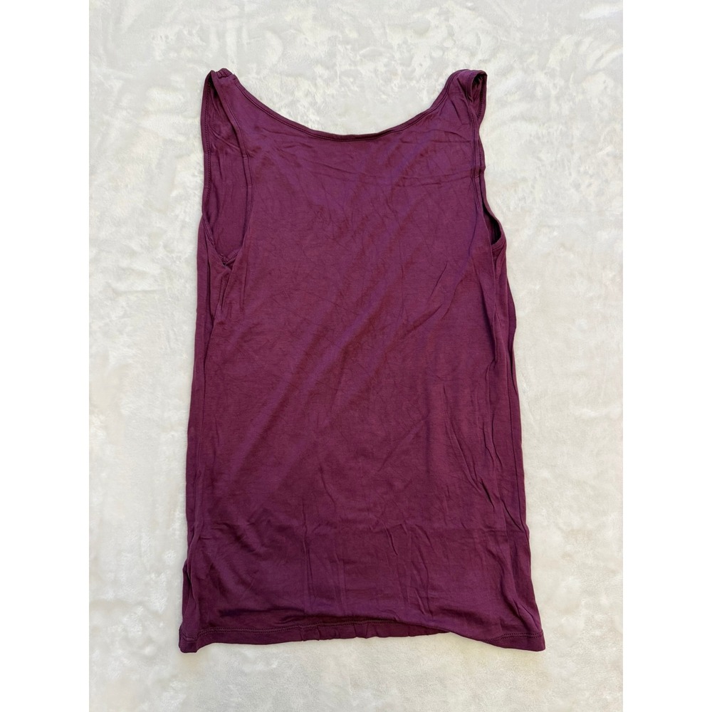 Soft Surroundings Womens Plum Purple V-Neck Viscose Tank Top Size Small 2AZ23 - Picture 8 of 8